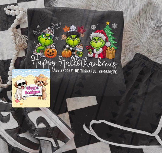 Happy Hallothankmas (Grinch/White)
