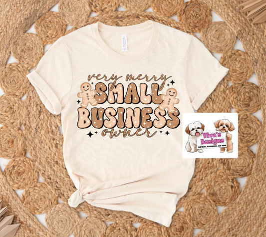 Very merry small business owner