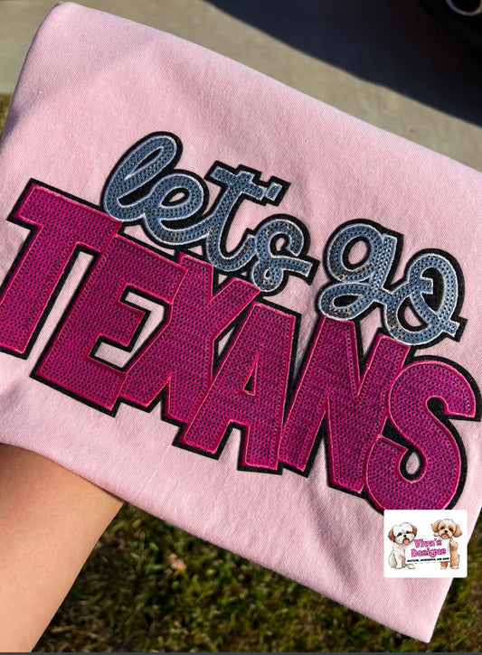 Let’s go Texans sequin patch