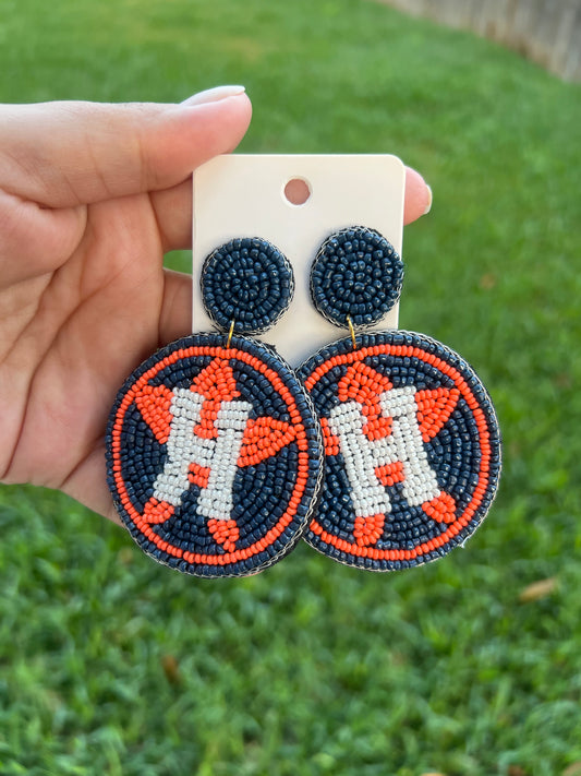 Astros beaded earrings