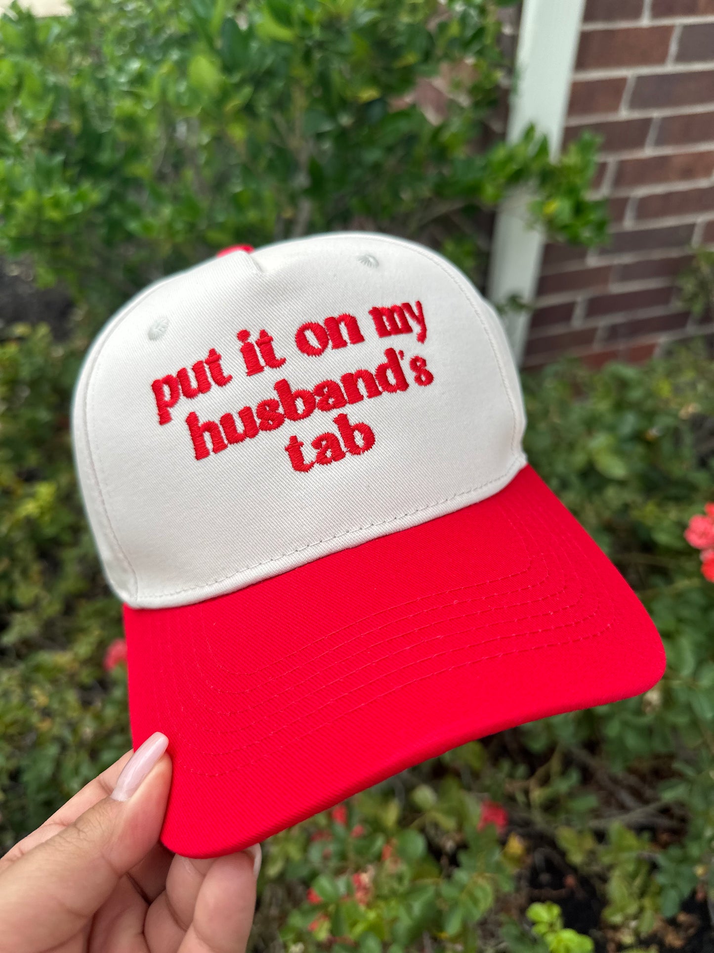 Put it on my husband’s tan cap