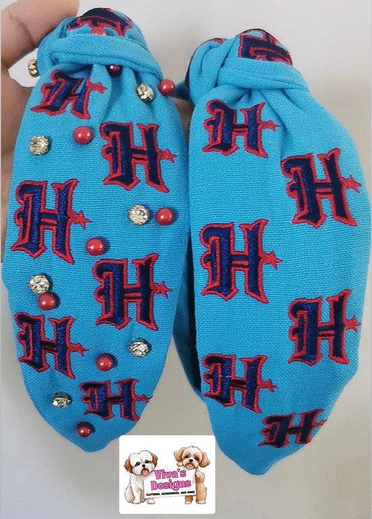 Blue “H” headbands