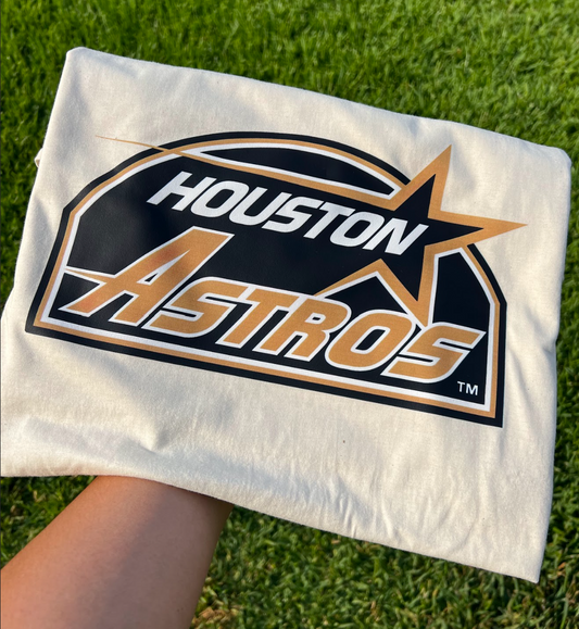 Gold and Navy Astros old school logo